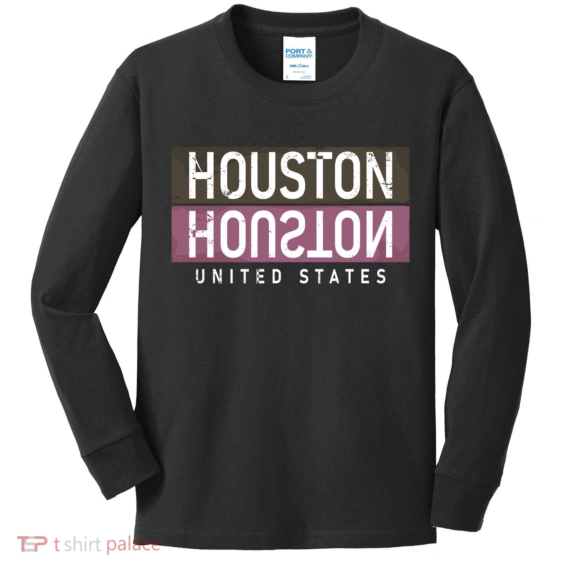 Houston Mirrored Logo Kids Long Sleeve Shirt