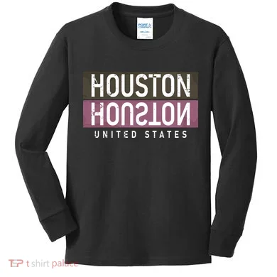 Houston Mirrored Logo Kids Long Sleeve Shirt