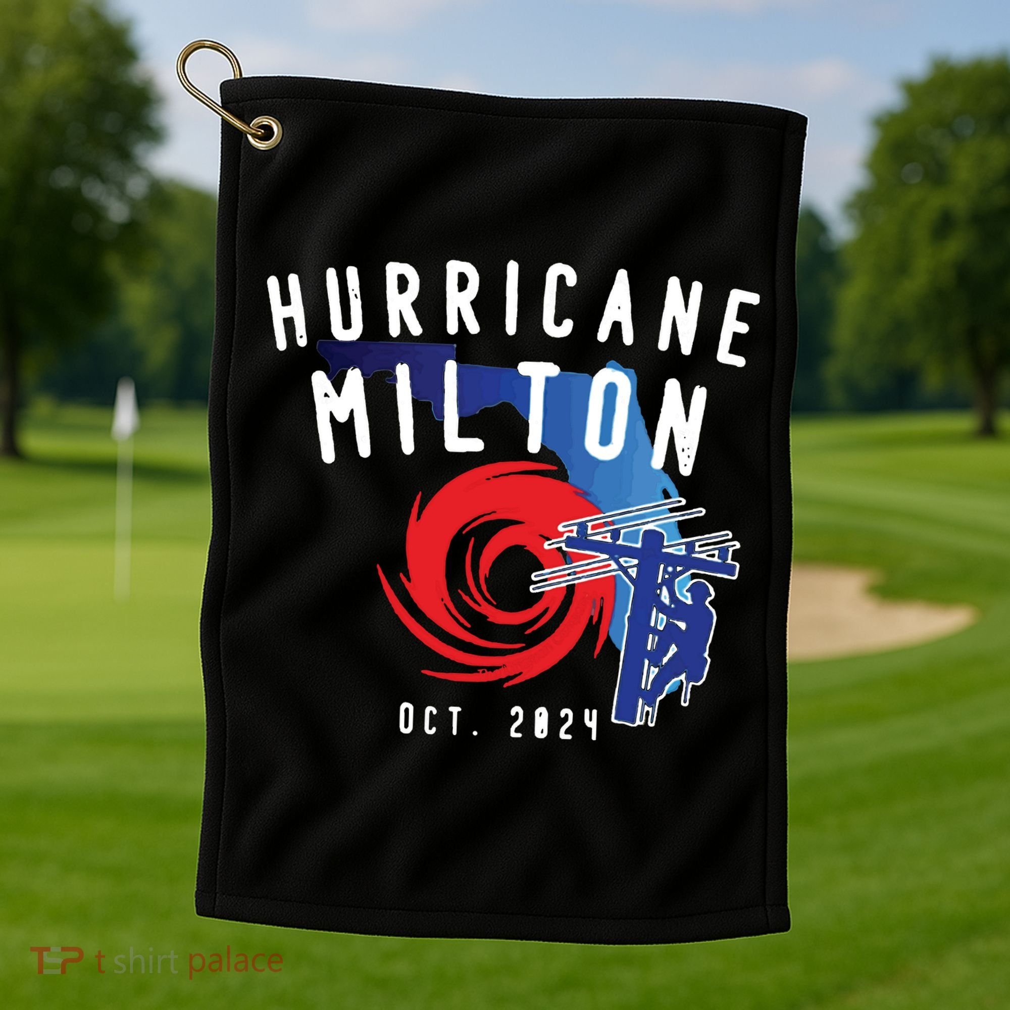 Hurricane Milton Lineman Storm  American Lineman Journeyman Golf Towel