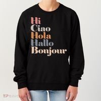Hi Multiple Languages Hello Bonjour Ciao Hola Boho Women's Sweatshirt thumb 0