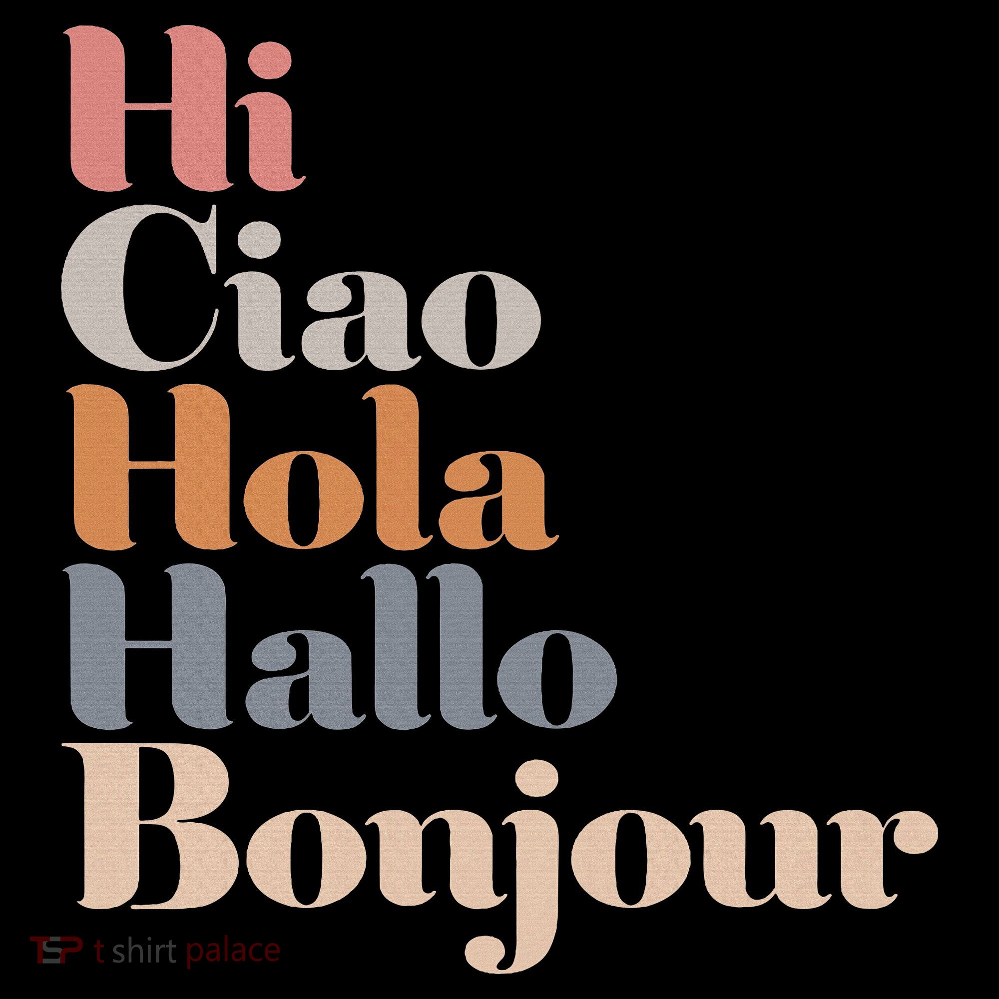 Hi Multiple Languages Hello Bonjour Ciao Hola Boho Long Sleeve Shirt