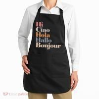Hi Multiple Languages Hello Bonjour Ciao Hola Boho Apron thumb 2