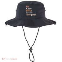 Hi Multiple Languages Hello Bonjour Ciao Hola Boho Bucket Hat thumb 0