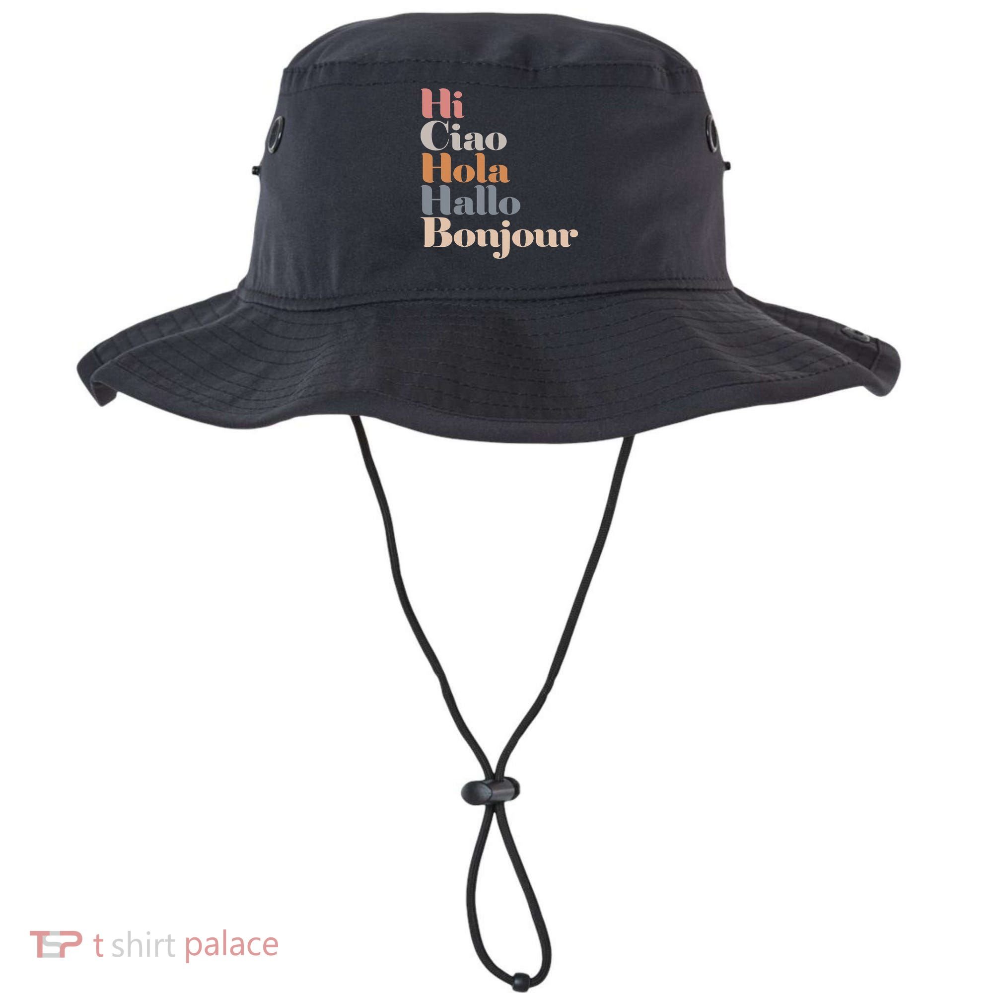 Hi Multiple Languages Hello Bonjour Ciao Hola Boho Bucket Hat