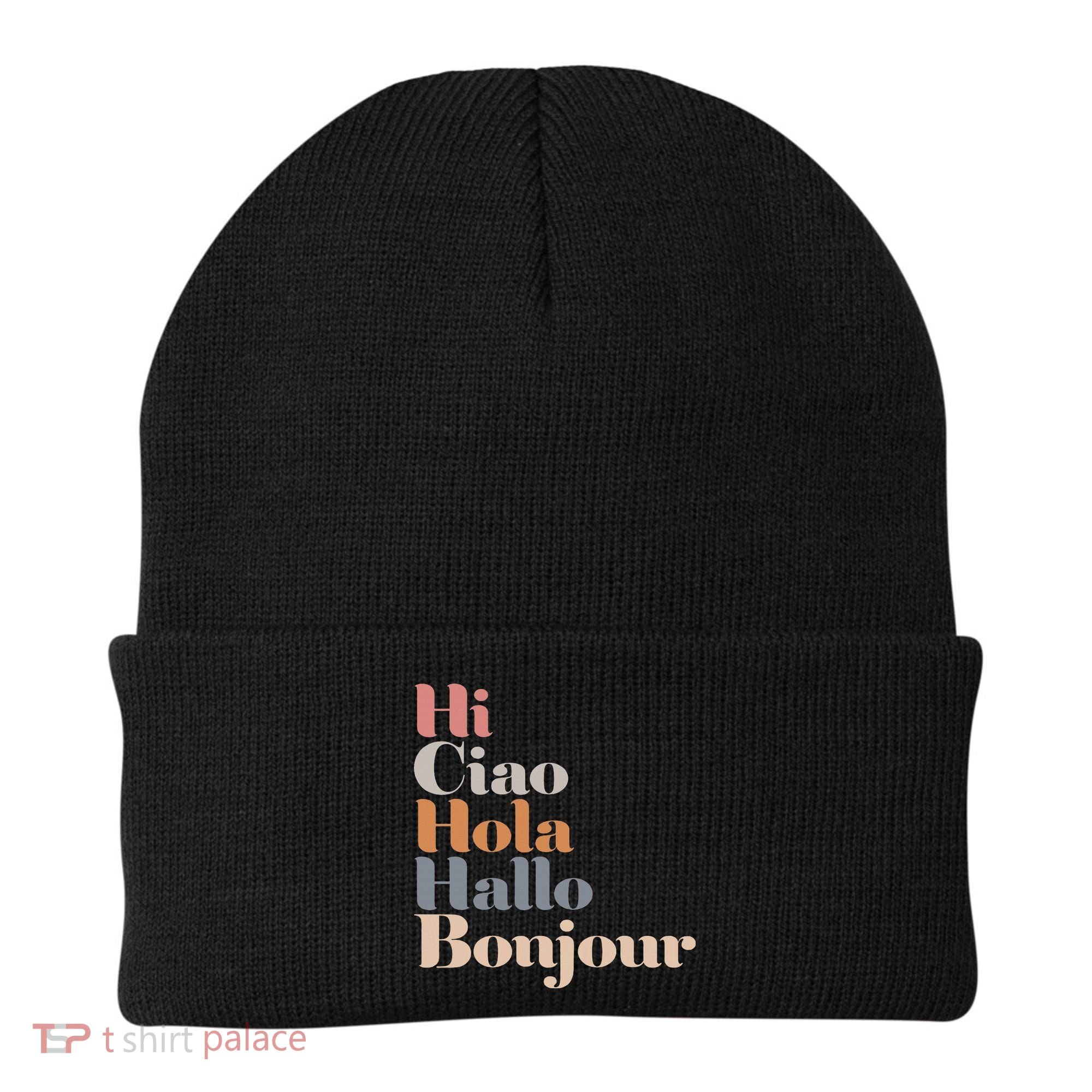 Hi Multiple Languages Hello Bonjour Ciao Hola Boho Beanie