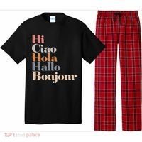 Hi Multiple Languages Hello Bonjour Ciao Hola Boho Pajama Set thumb 0