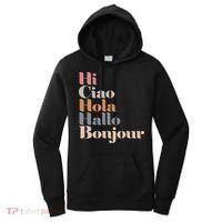 Hi Multiple Languages Hello Bonjour Ciao Hola Boho Women's Hoodie thumb 0