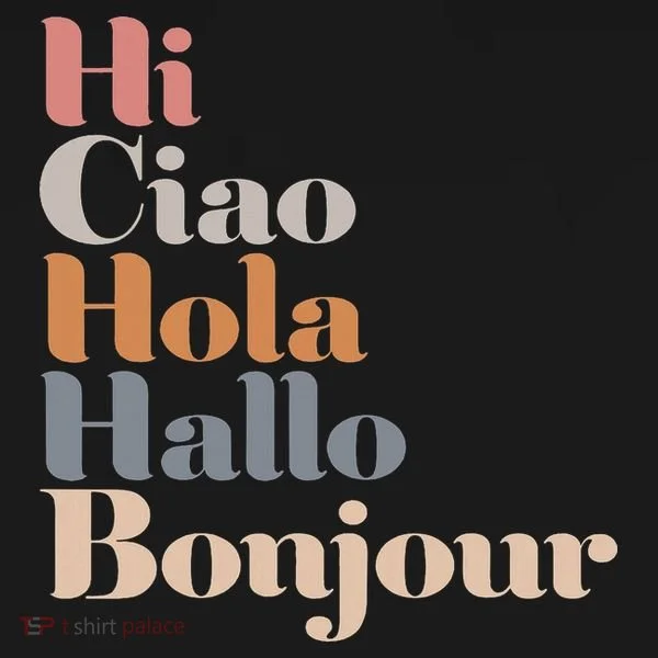 Hi Multiple Languages Hello Bonjour Ciao Hola Boho Women's Hoodie