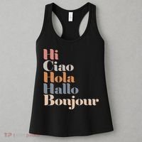 Hi Multiple Languages Hello Bonjour Ciao Hola Boho Women's Tank Top thumb 3