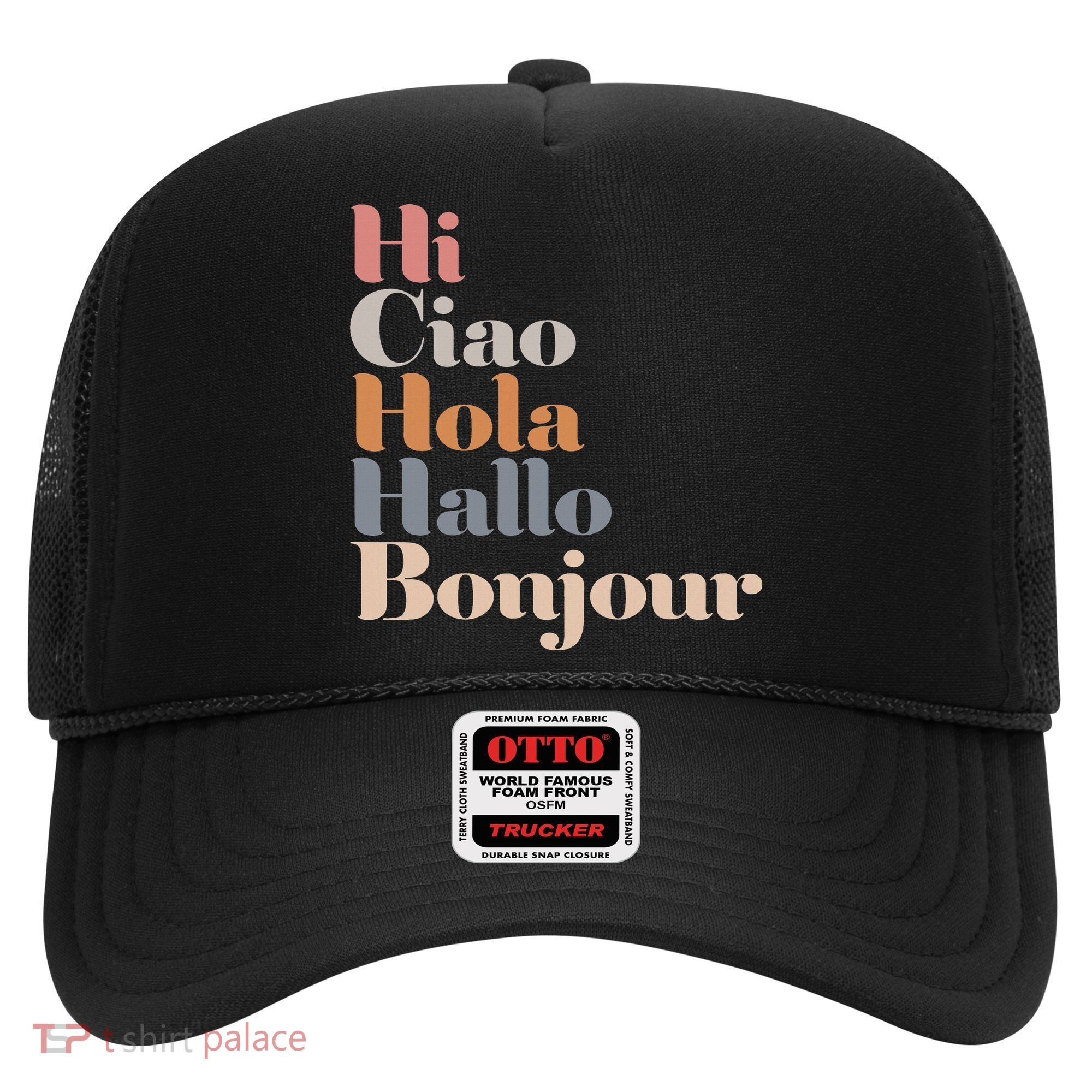 Hi Multiple Languages Hello Bonjour Ciao Hola Boho Hat