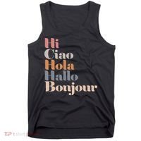 Hi Multiple Languages Hello Bonjour Ciao Hola Boho Tank Top thumb 0