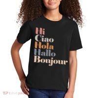 Hi Multiple Languages Hello Bonjour Ciao Hola Boho Kids T-Shirt thumb 2