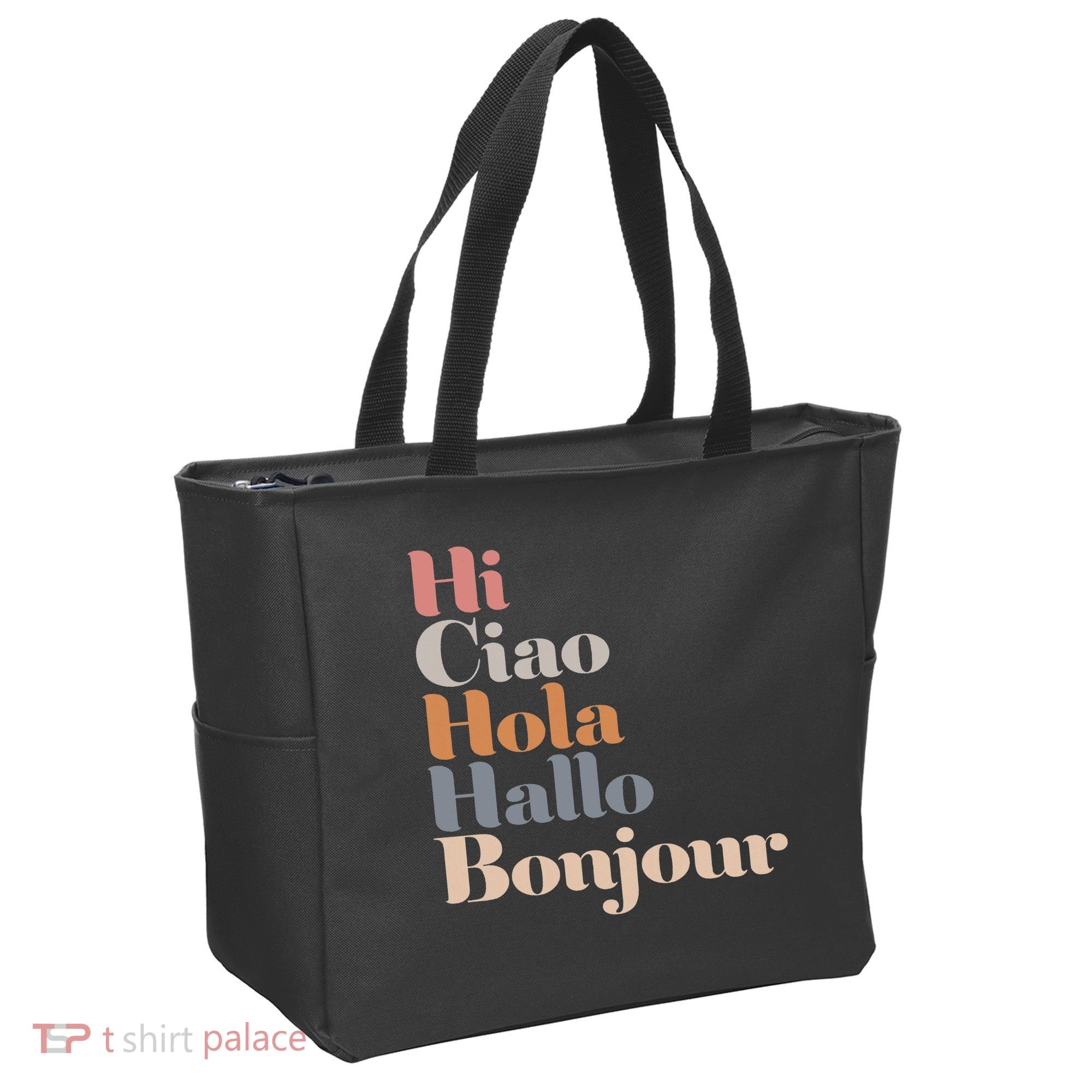 Hi Multiple Languages Hello Bonjour Ciao Hola Boho Tote Bag