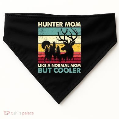 Hunter Mom Like Normal Mom But Cooler Retro Funny Hunting Gift USA-Made Doggie Bandana
