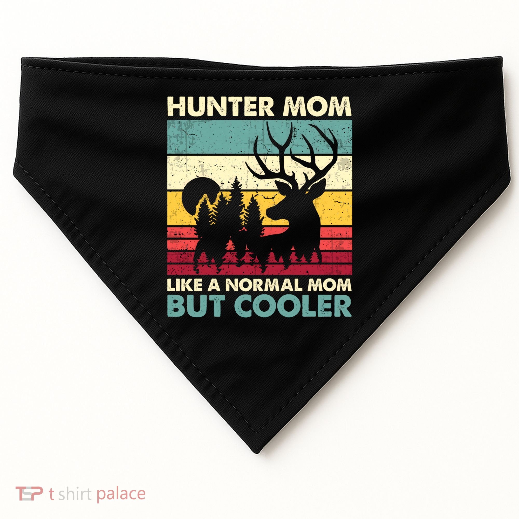 Hunter Mom Like Normal Mom But Cooler Retro Funny Hunting Gift USA-Made Doggie Bandana