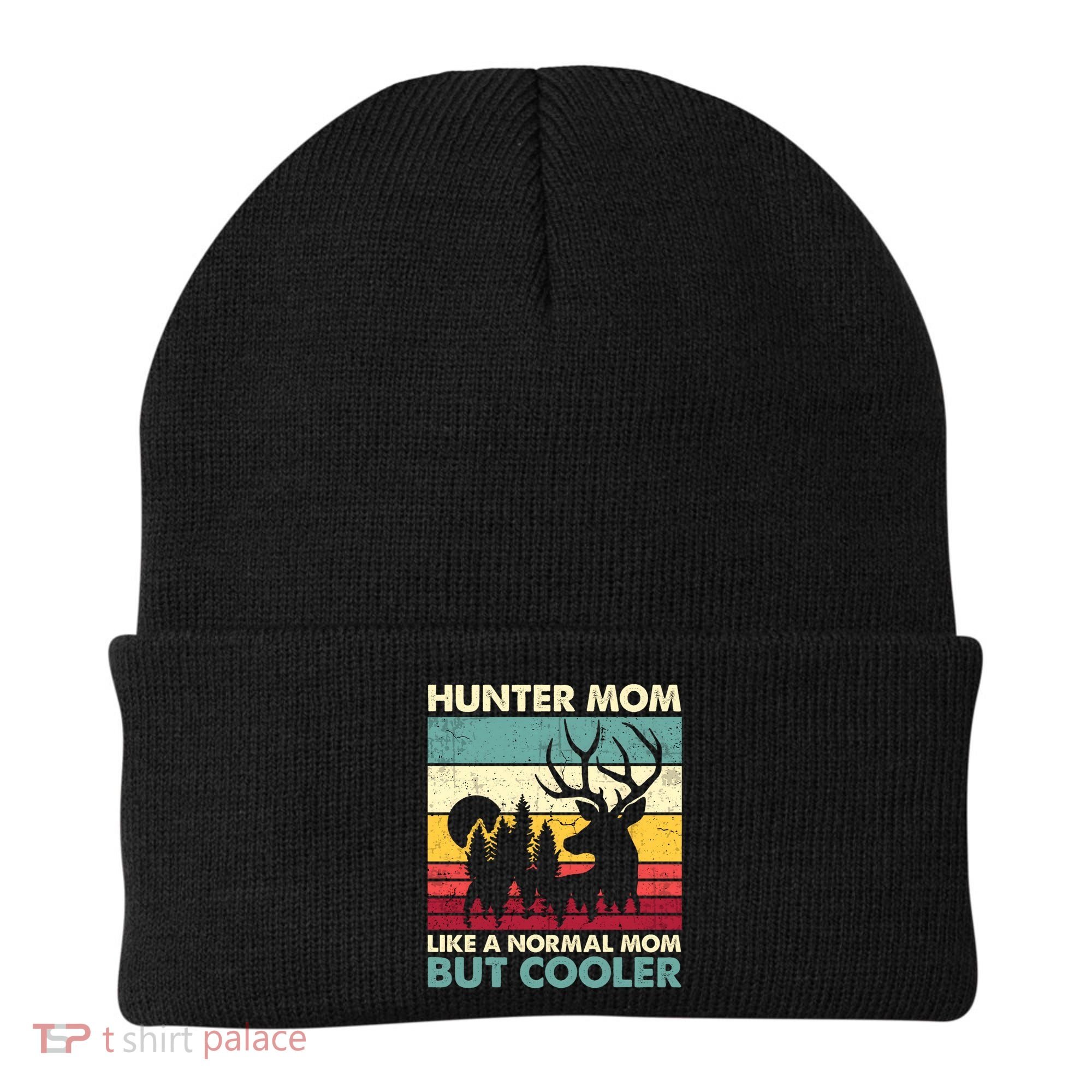 Hunter Mom Like Normal Mom But Cooler Retro Funny Hunting Gift Beanie