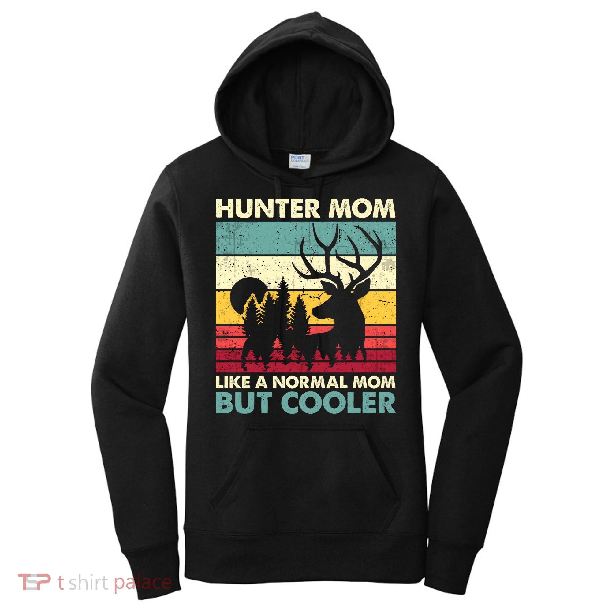 Hunter Mom Like Normal Mom But Cooler Retro Funny Hunting Gift Women's Hoodie