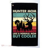 Hunter Mom Like Normal Mom But Cooler Retro Funny Hunting Gift Golf Towel thumb 0