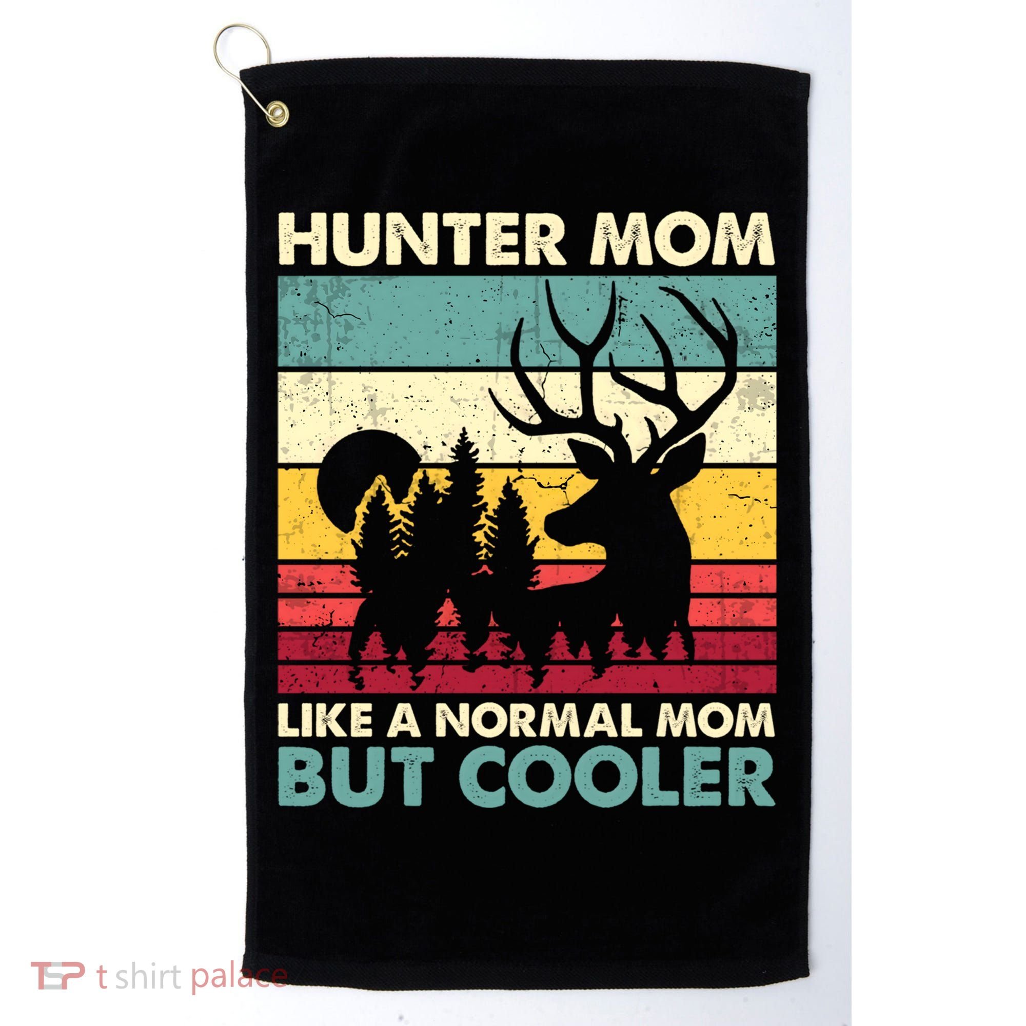 Hunter Mom Like Normal Mom But Cooler Retro Funny Hunting Gift Golf Towel