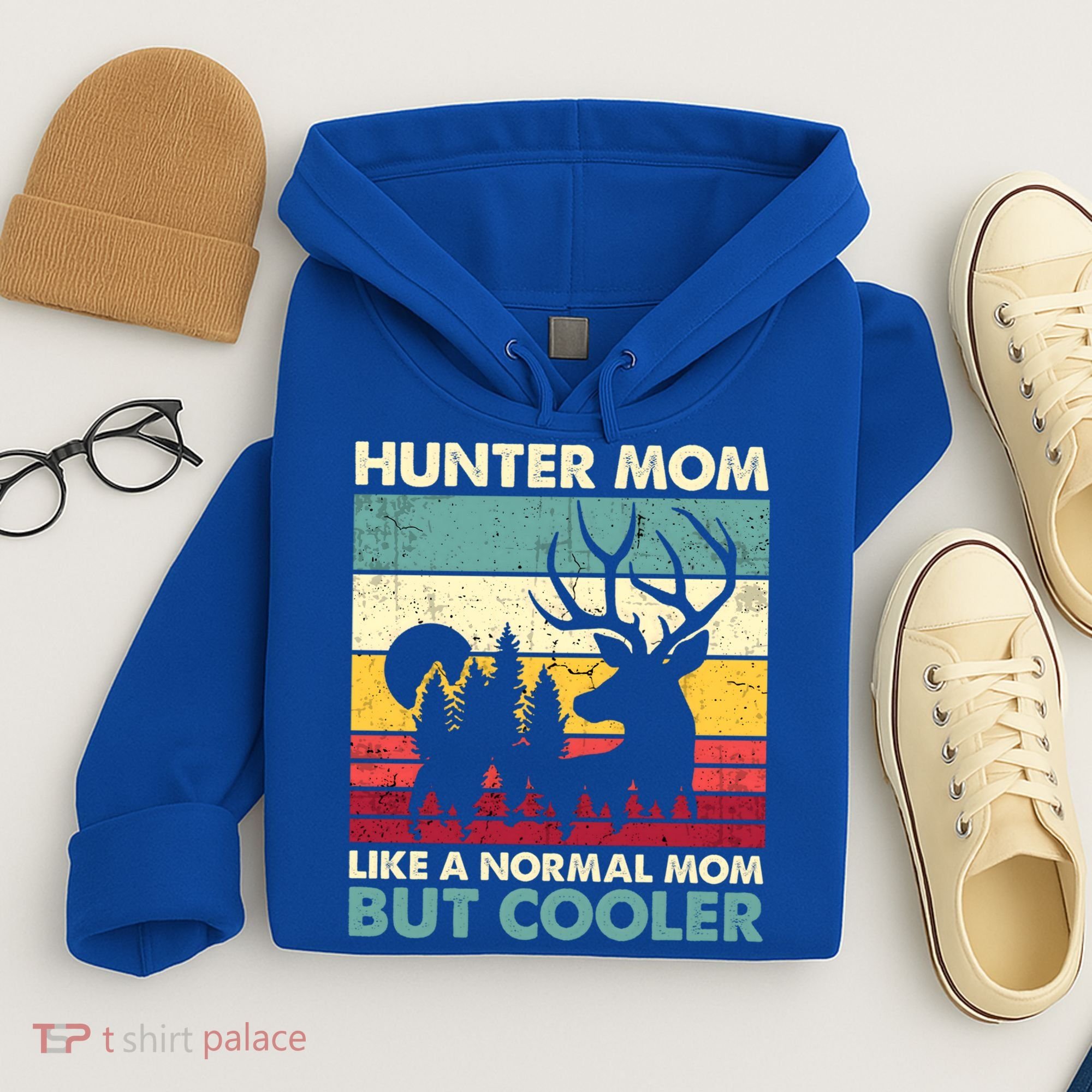 Hunter Mom Like Normal Mom But Cooler Retro Funny Hunting Gift Hoodie