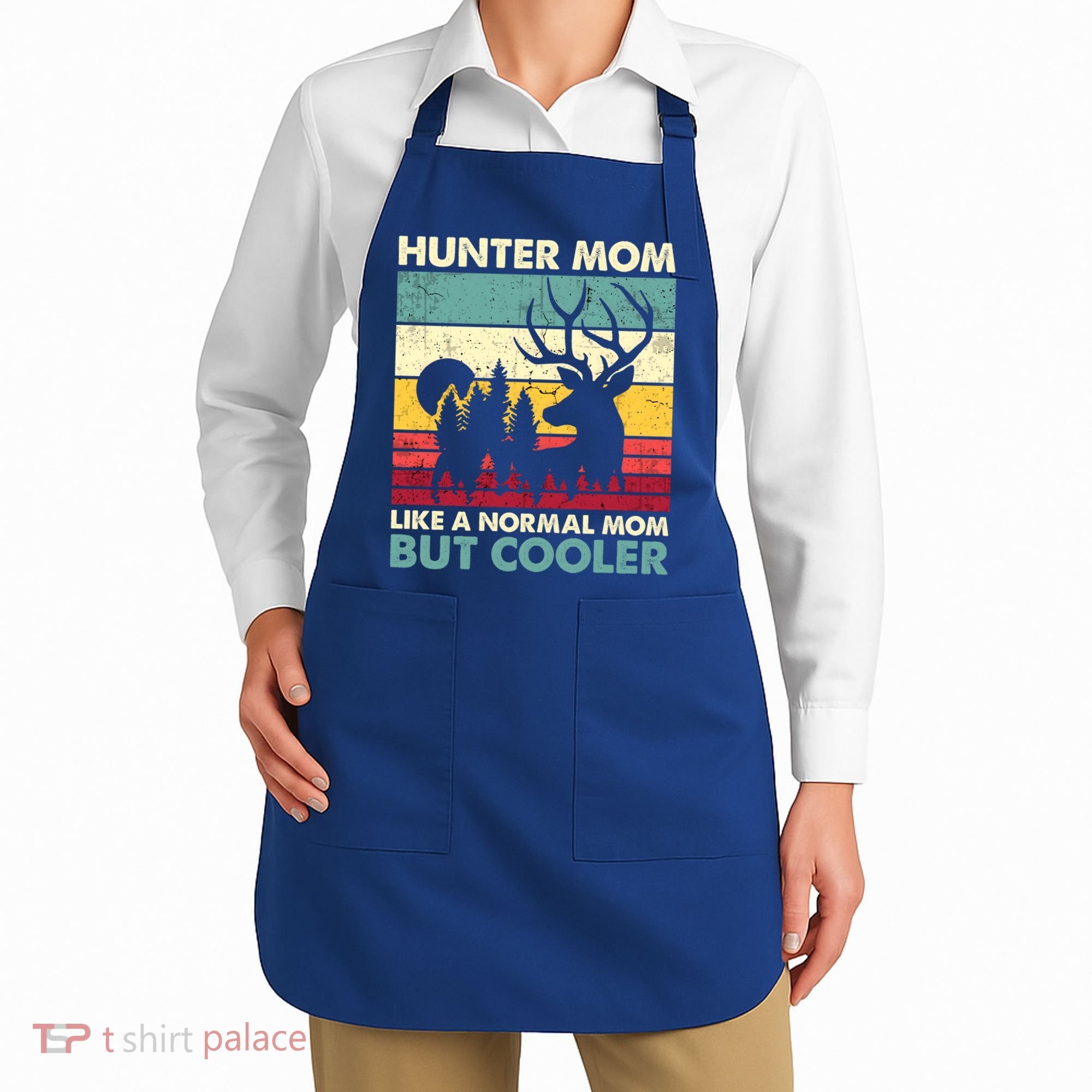 Hunter Mom Like Normal Mom But Cooler Retro Funny Hunting Gift Apron