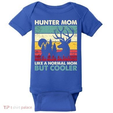 Hunter Mom Like Normal Mom But Cooler Retro Funny Hunting Gift Baby Bodysuit