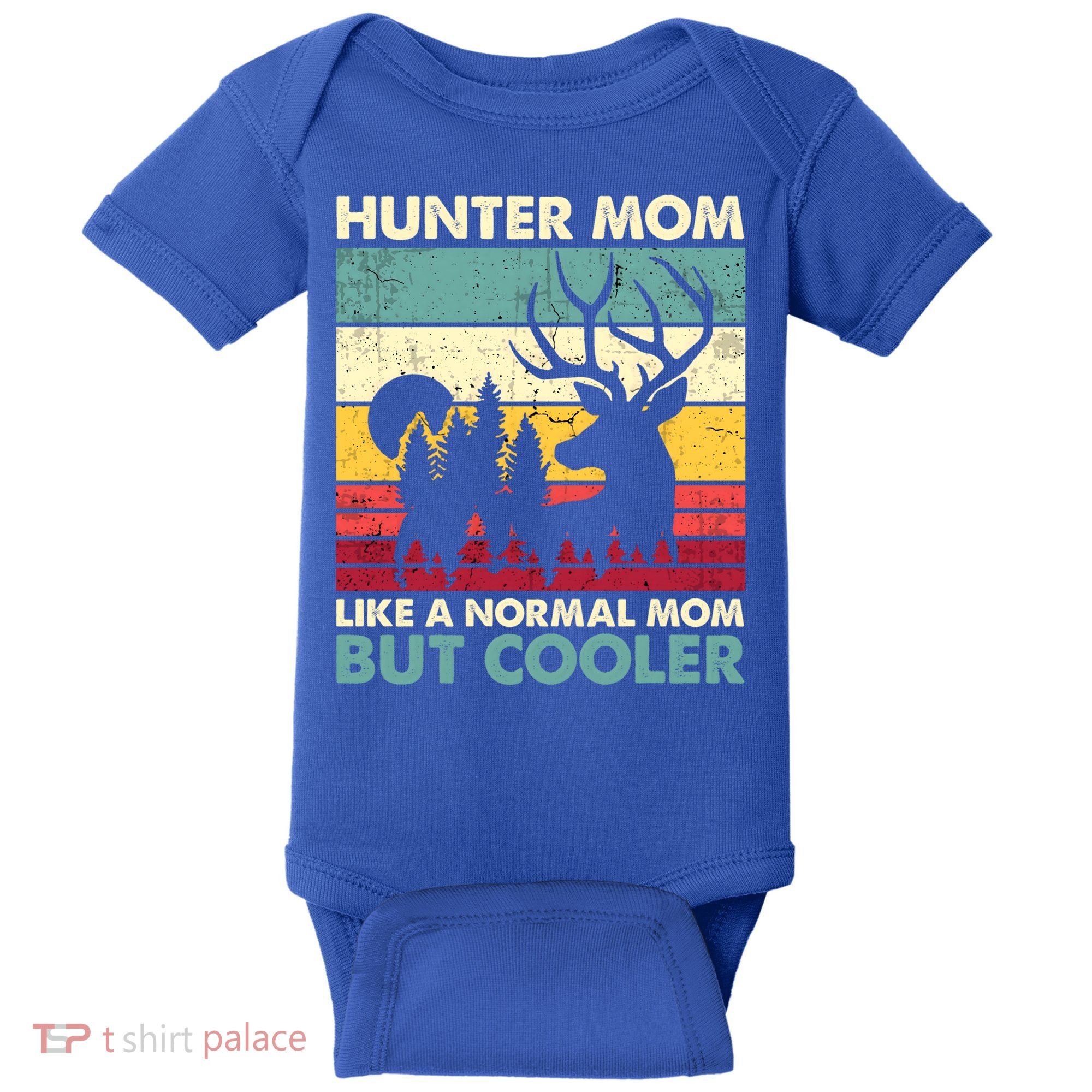 Hunter Mom Like Normal Mom But Cooler Retro Funny Hunting Gift Baby Bodysuit