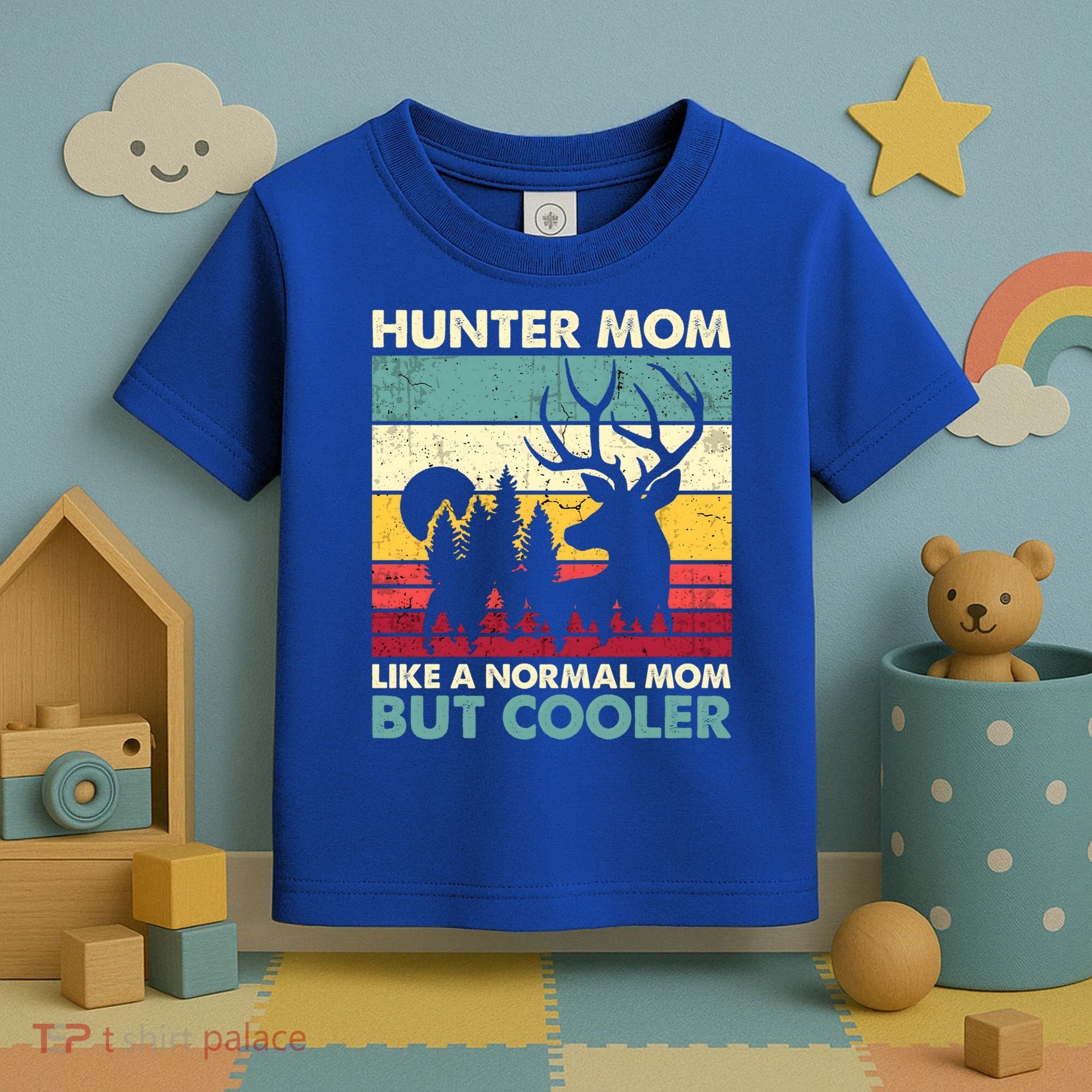 Hunter Mom Like Normal Mom But Cooler Retro Funny Hunting Gift Toddler T-Shirt