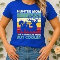 Hunter Mom Like Normal Mom But Cooler Retro Funny Hunting Gift Women's T-Shirt thumb 2