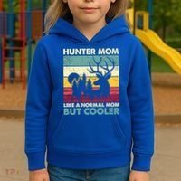Hunter Mom Like Normal Mom But Cooler Retro Funny Hunting Gift Kids Hoodie thumb 3