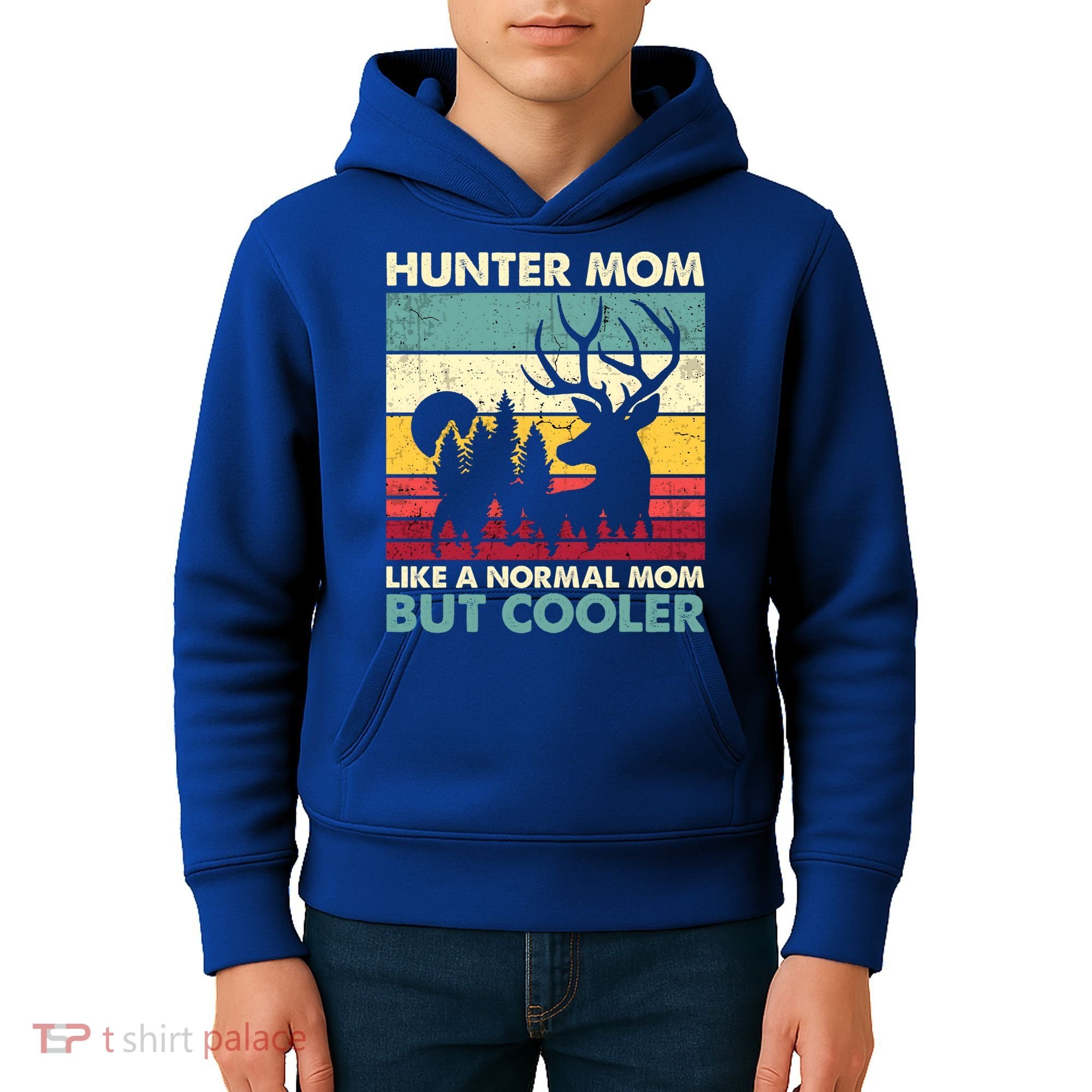 Hunter Mom Like Normal Mom But Cooler Retro Funny Hunting Gift Kids Hoodie