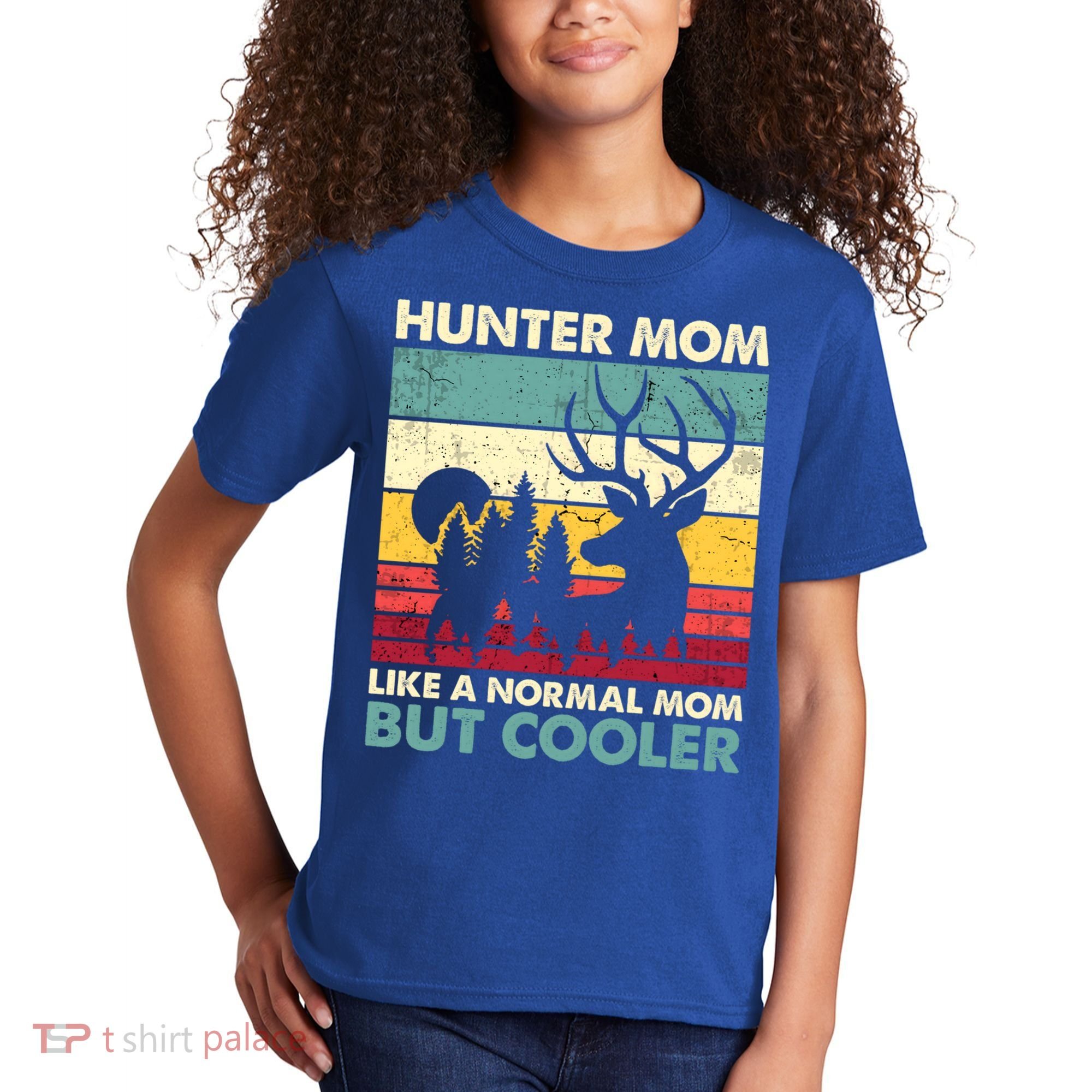 Hunter Mom Like Normal Mom But Cooler Retro Funny Hunting Gift Kids T-Shirt