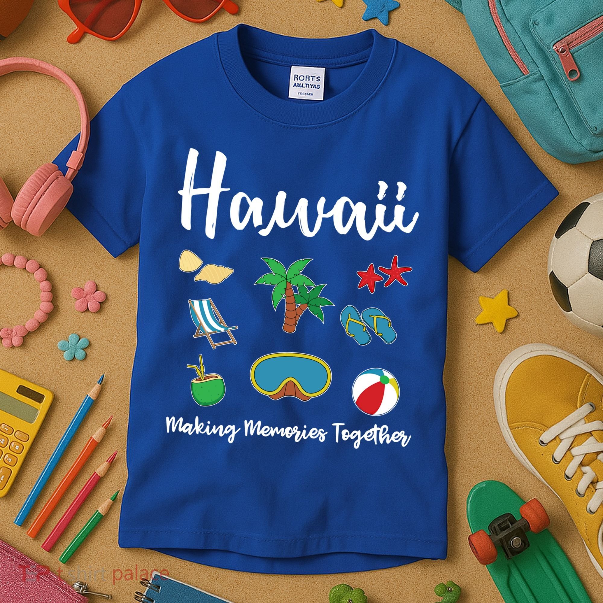 Hawaii Making Memories Together Family Vacation Funny Gift Kids T-Shirt