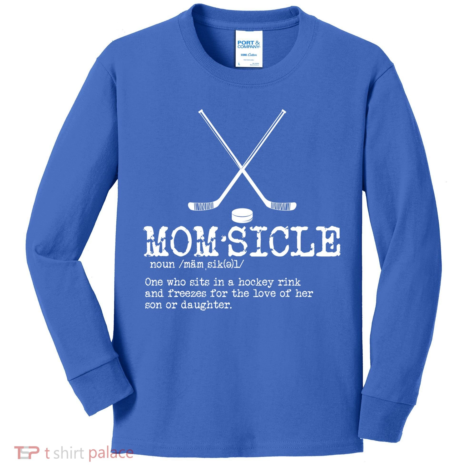 Hockey Mom Momsicle Definition Mothers Day Gift Kids Long Sleeve Shirt