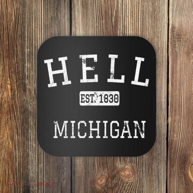 Hell Michigan MI Vintage Coaster