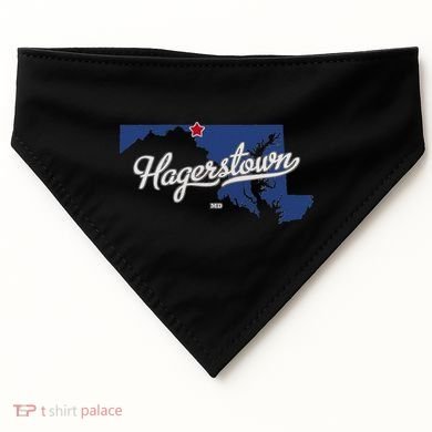 Hagerstown Maryland MD Map USA-Made Doggie Bandana
