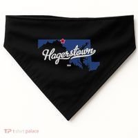 Hagerstown Maryland MD Map USA-Made Doggie Bandana thumb 0