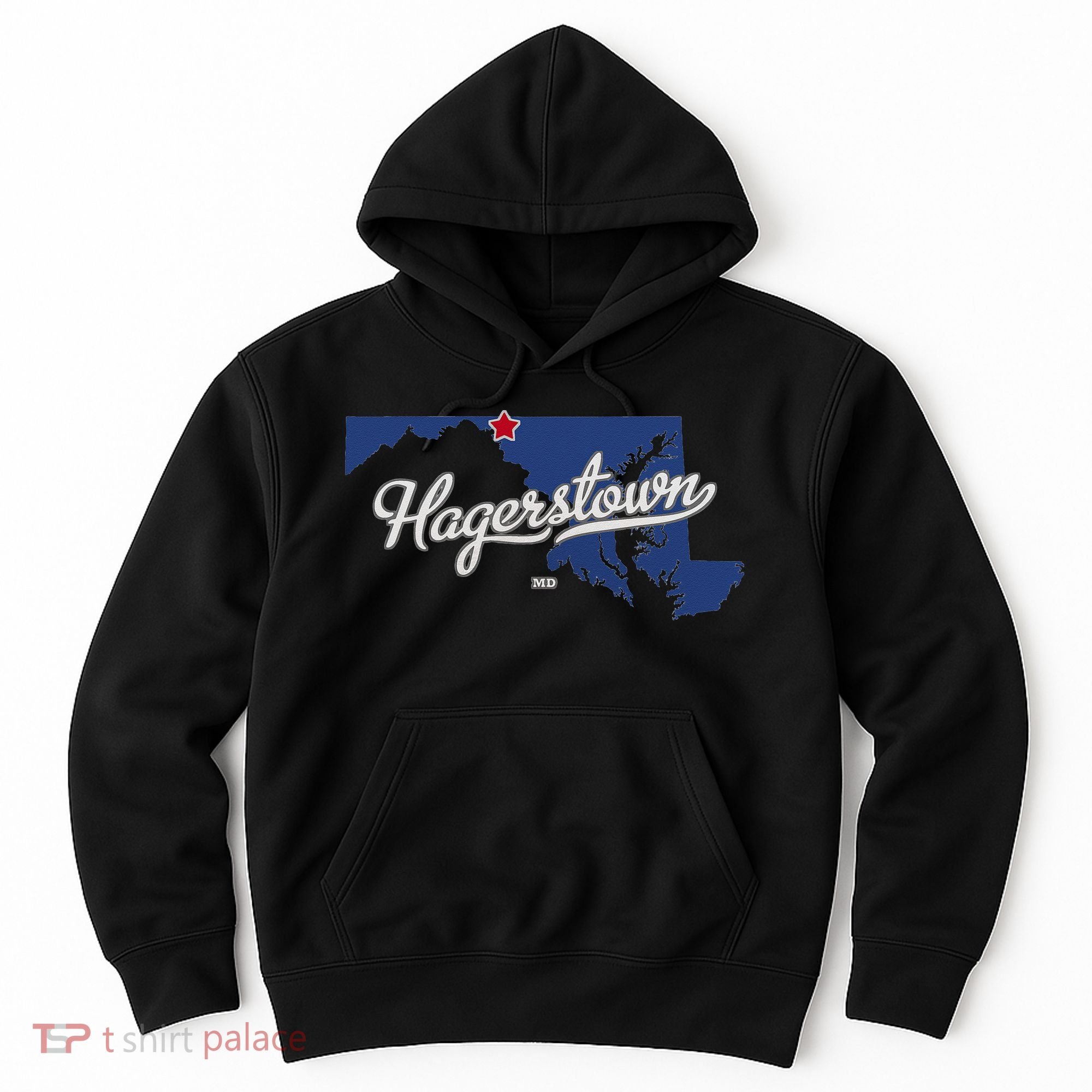 Hagerstown Maryland MD Map Hoodie