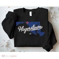 Hagerstown Maryland MD Map Sweatshirt thumb 2