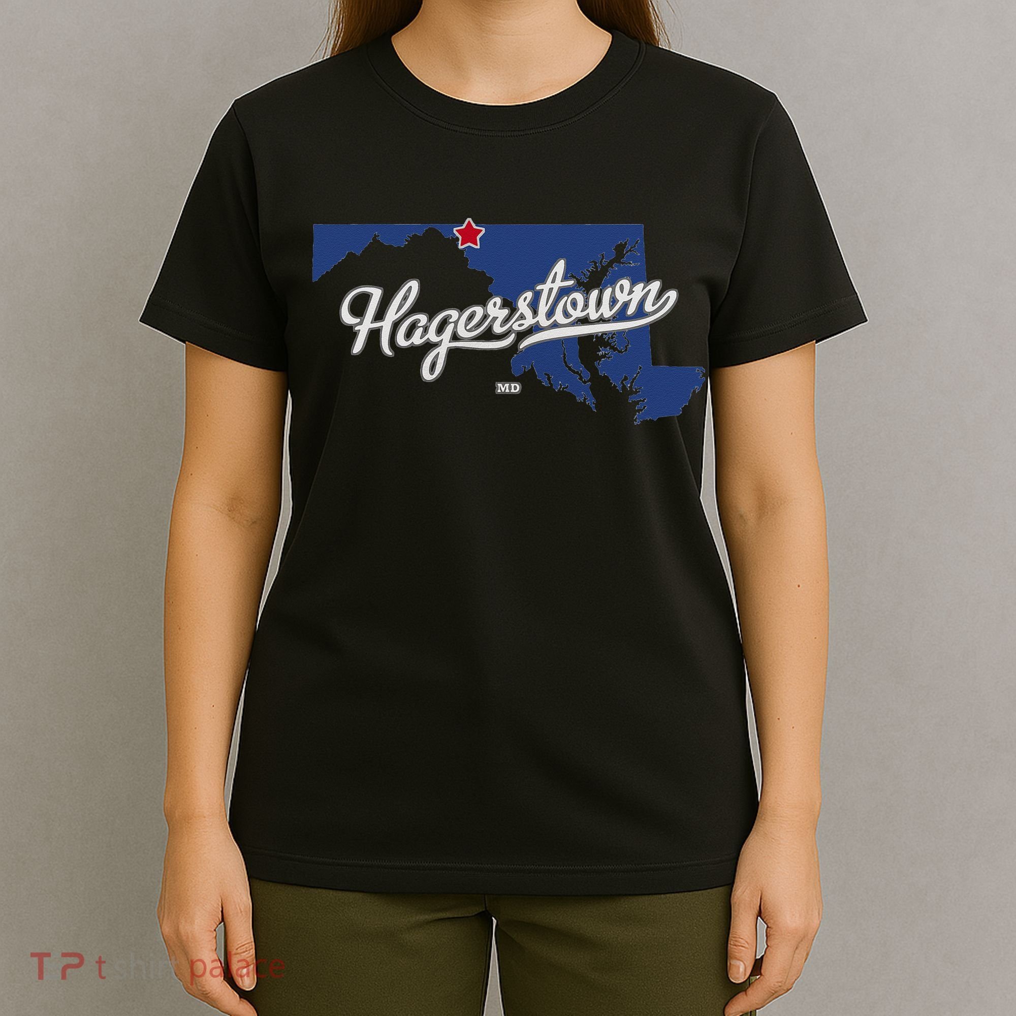 Hagerstown Maryland MD Map T-Shirt