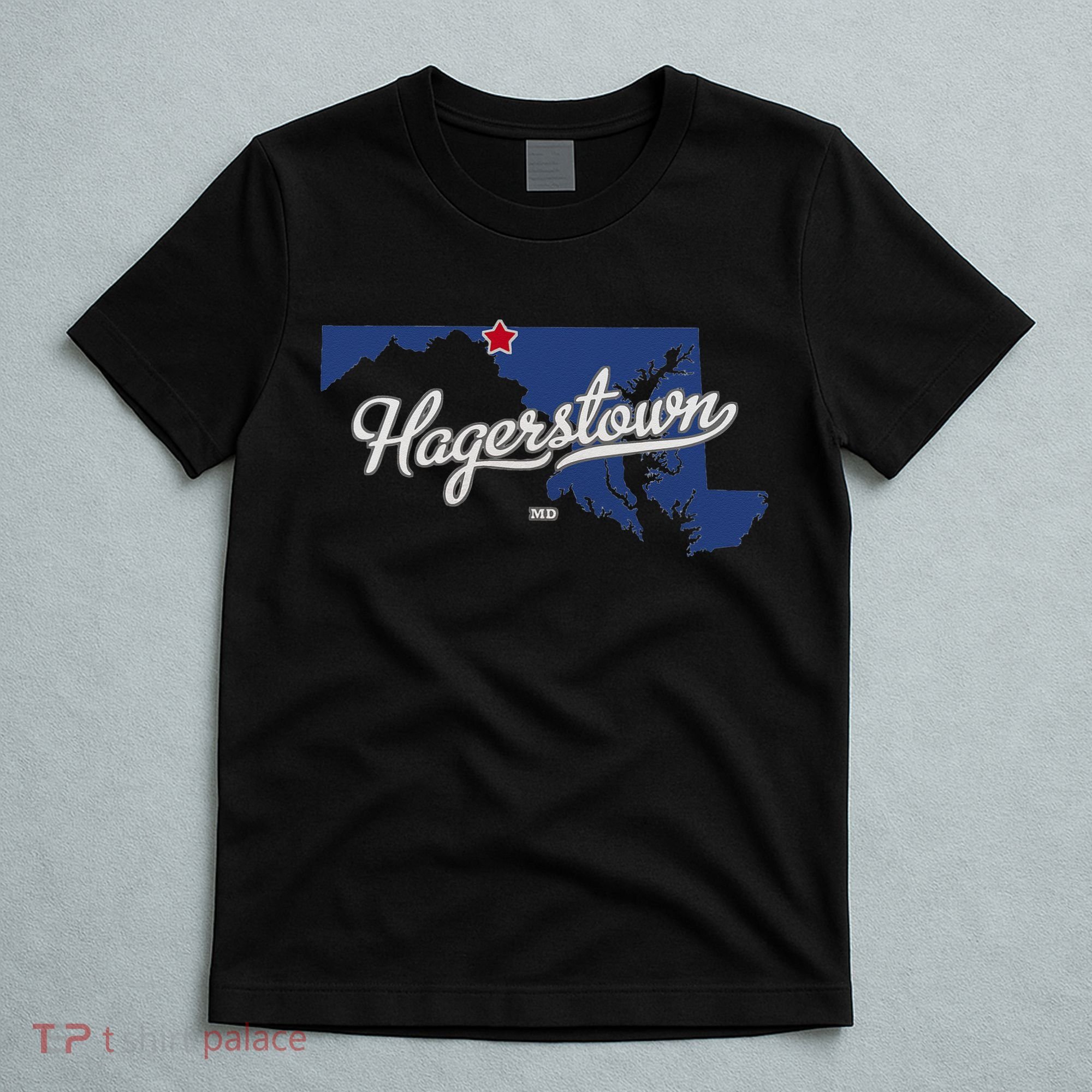 Hagerstown Maryland MD Map T-Shirt