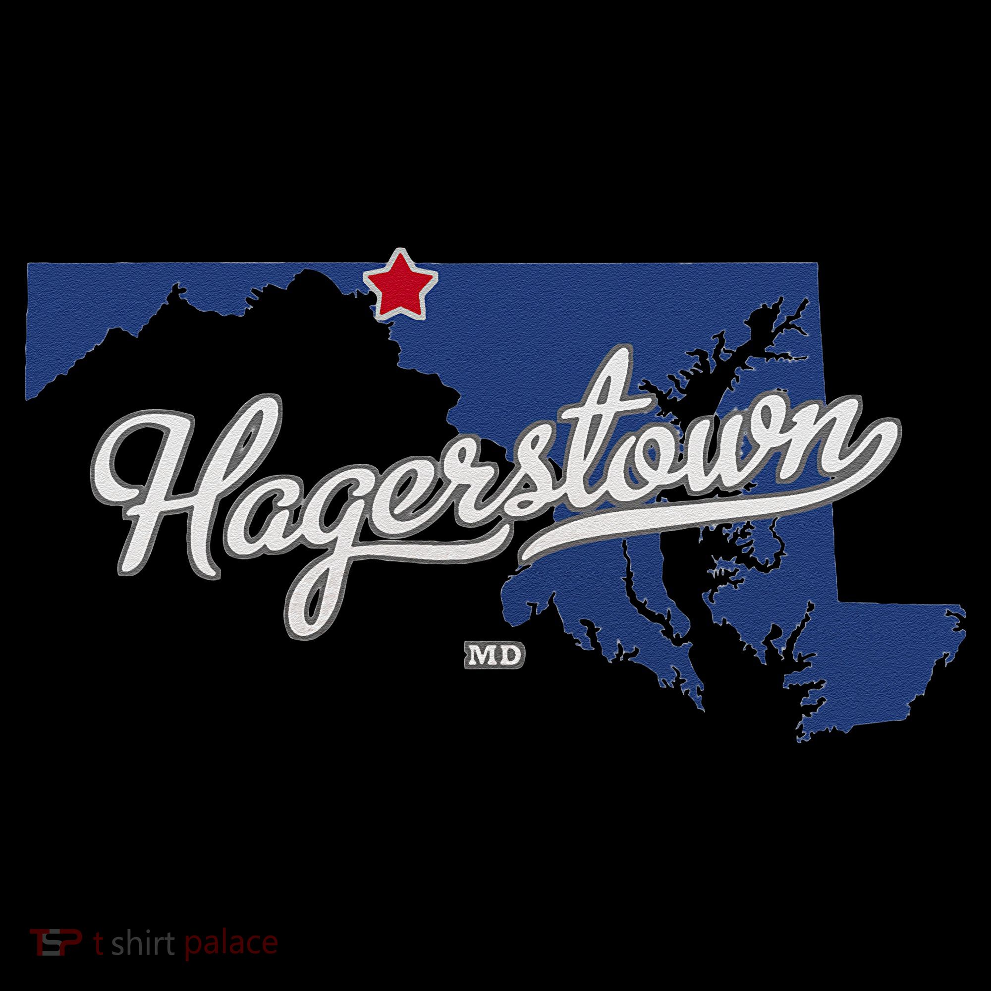 Hagerstown Maryland MD Map Women's Hoodie