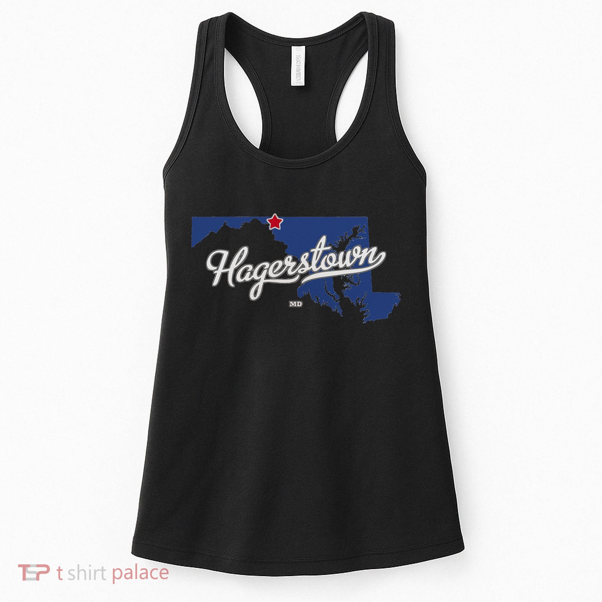 Hagerstown Maryland MD Map Women's Tank Top