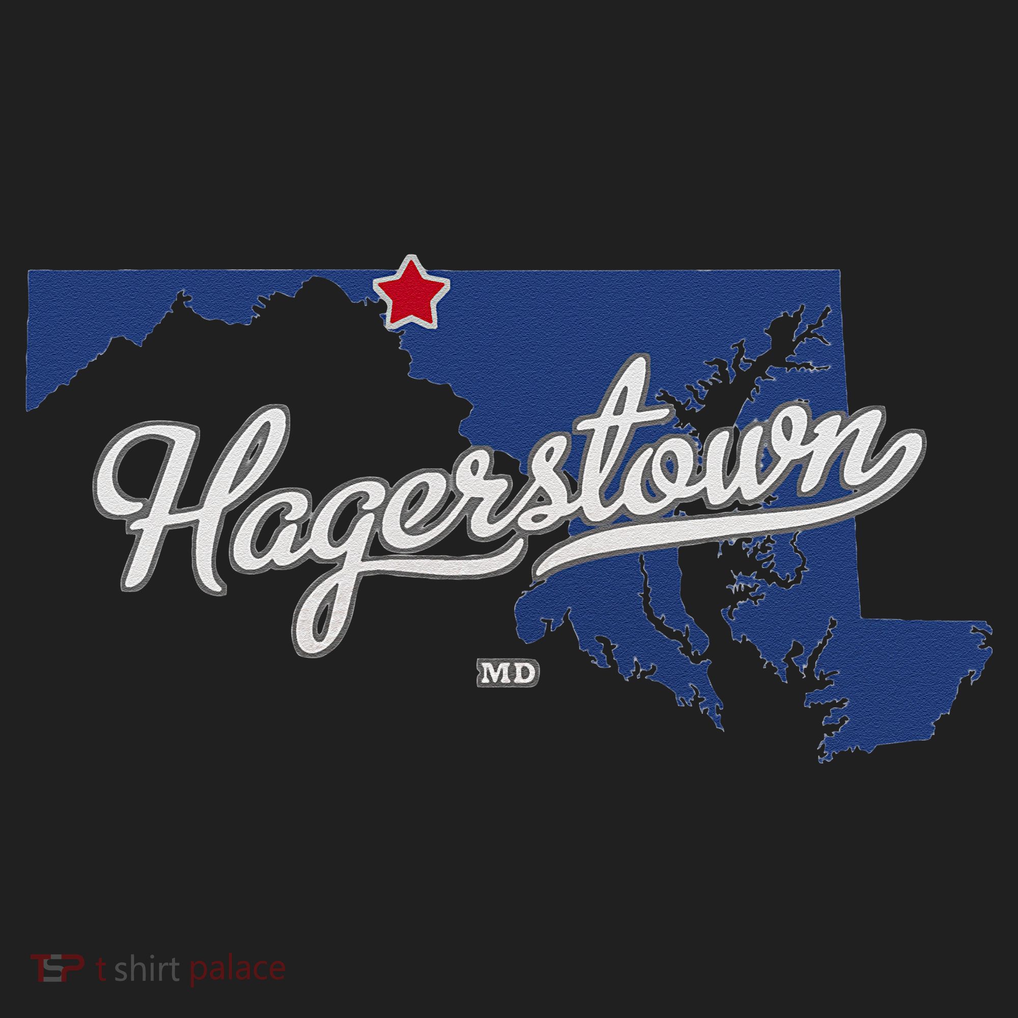 Hagerstown Maryland MD Map Golf Towel