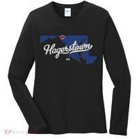 Hagerstown Maryland MD Map Women's Long Sleeve Shirt thumb 0