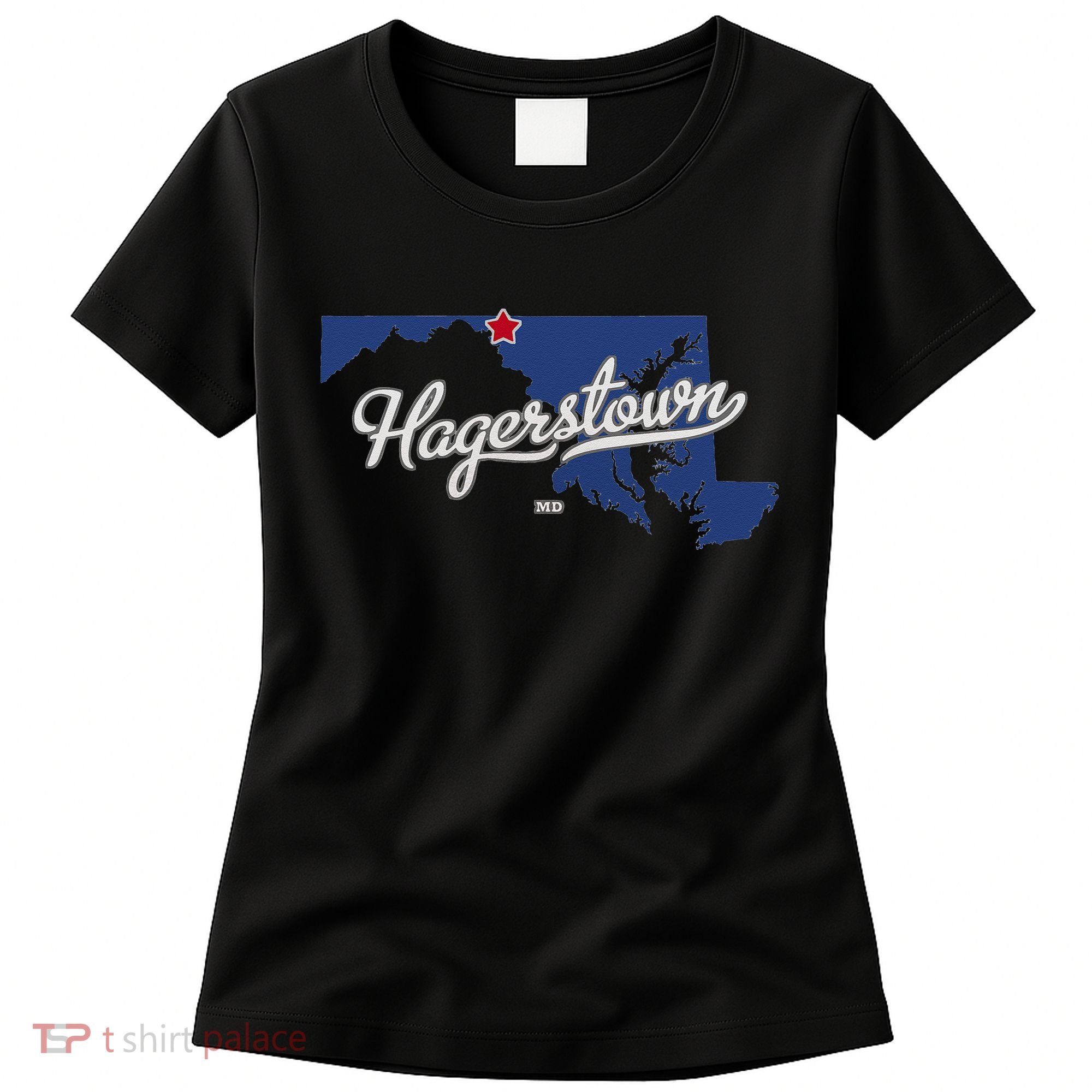 Hagerstown Maryland MD Map Women's T-Shirt