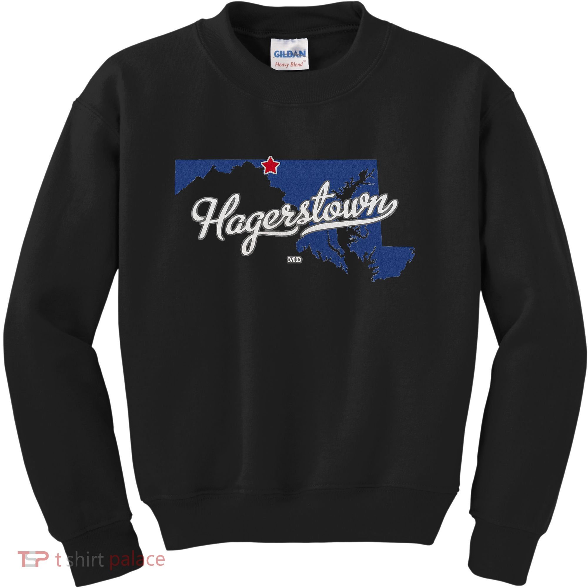 Hagerstown Maryland MD Map Kids Sweatshirt