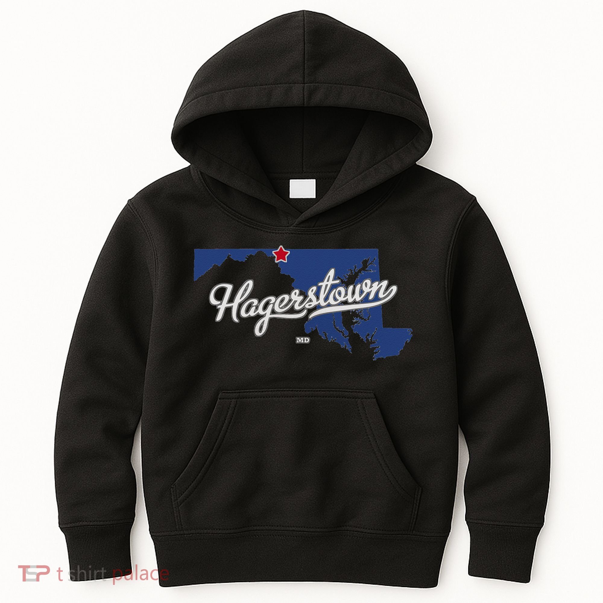 Hagerstown Maryland MD Map Kids Hoodie
