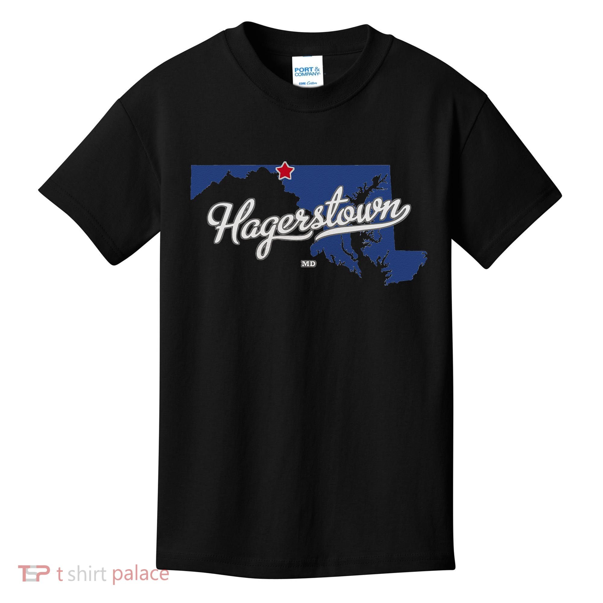Hagerstown Maryland MD Map Kids T-Shirt