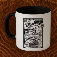 Horror Movie Monsters Mummy Wolfman Dracula Frankenstein Coffee Mug thumb 2